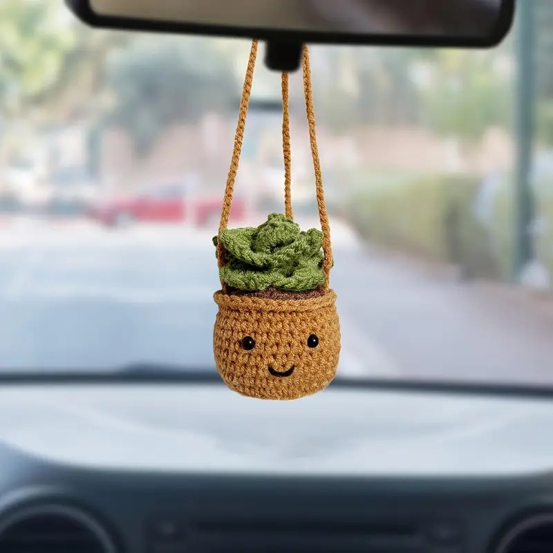 Crochet Cactus Fleshy Car Rear - Cactus Mix Pot ulasan dan harga