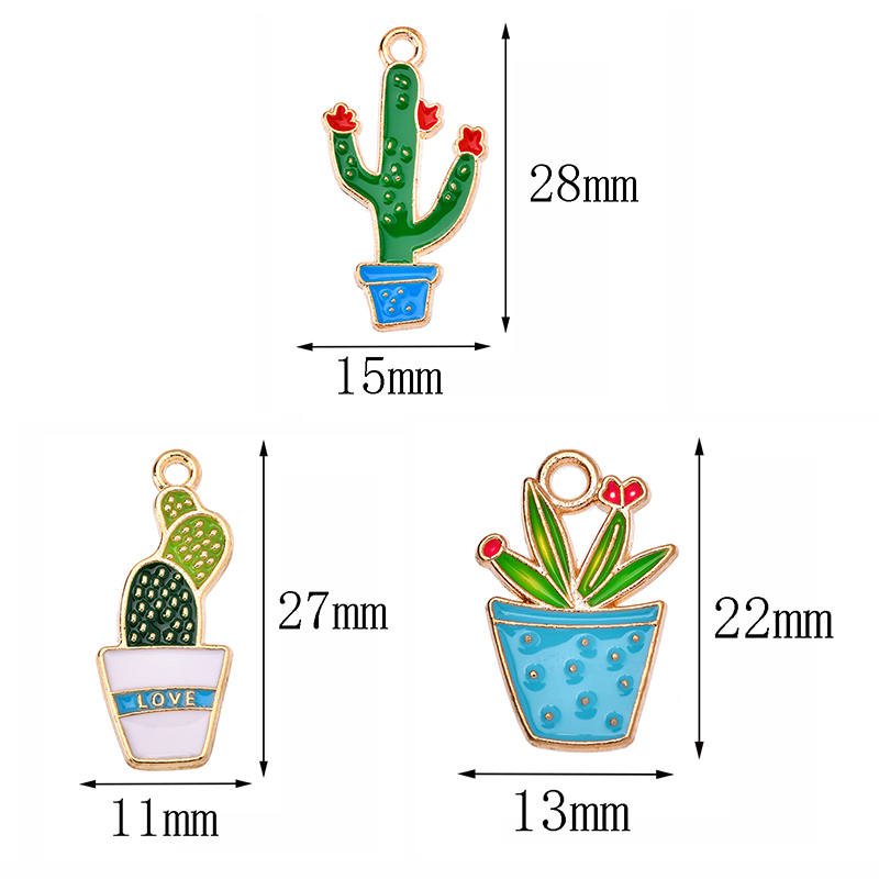 10Pcs Mixed 9Styles Enamel Dri - Cactus Mix Pot ulasan dan harga
