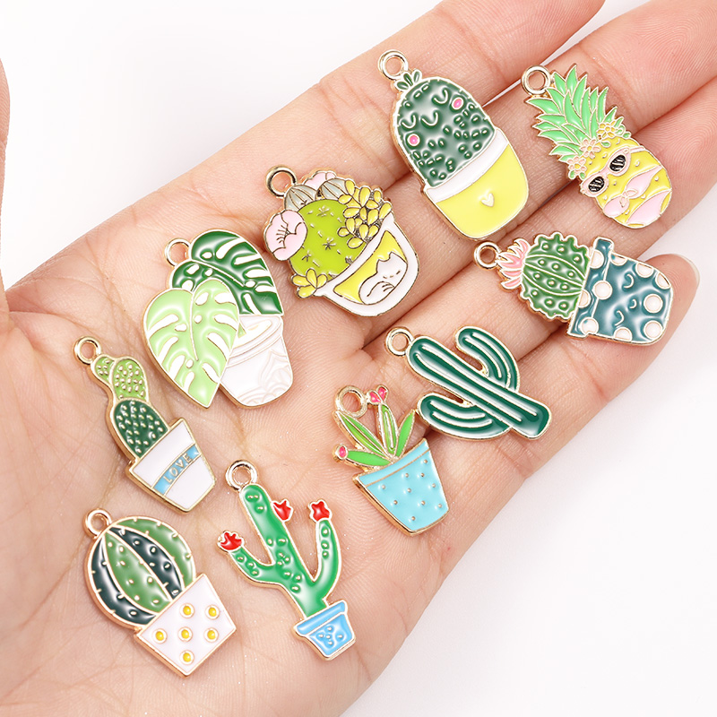 10Pcs Mixed 9Styles Enamel Dri - Cactus Mix Pot ulasan dan harga